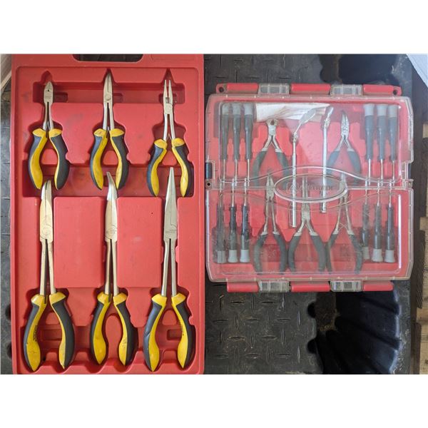 Pliers w/ mini screwdrivers in storage cases