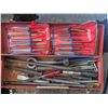 Image 2 : Vintage metal 19" toolbox with chisels, punches, etc