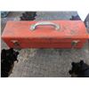 Image 3 : Vintage metal 19" toolbox with chisels, punches, etc