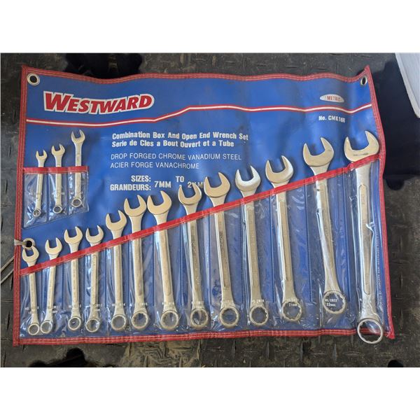 Westward metric wrench set, complete, 7-24mm