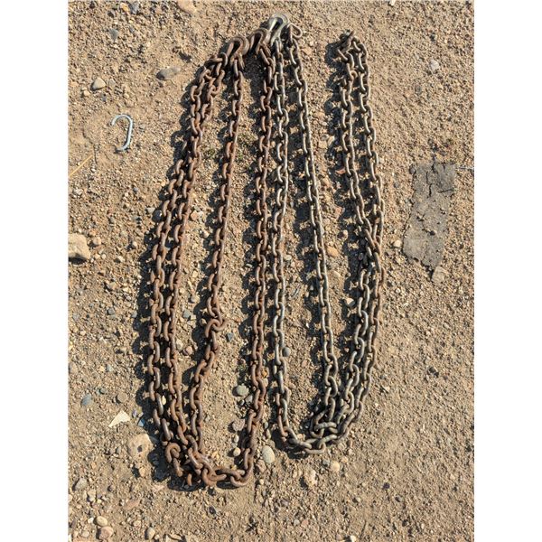 2- 3/8" logging chains, 16' long