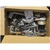 Image 2 : Box of Misc. Tools inc. Large Drill Bits, Sockets, Gloves etc.
