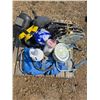 Image 1 : pallet of misc items- hub caps, helmets