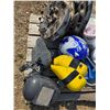 Image 2 : pallet of misc items- hub caps, helmets