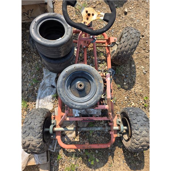 Disassembled go cart
