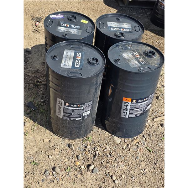 (4) Steel Oil Barrels - 52L - Empty