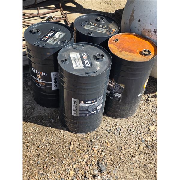 (4) Steel Oil Barrels - 52L - Empty