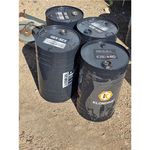 (4) Steel Oil Barrels - 52L - Empty