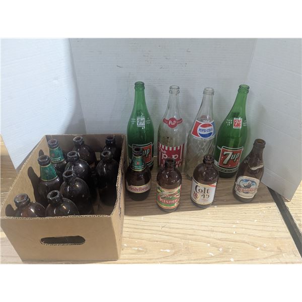 Vintage Glass Beverage Bottles