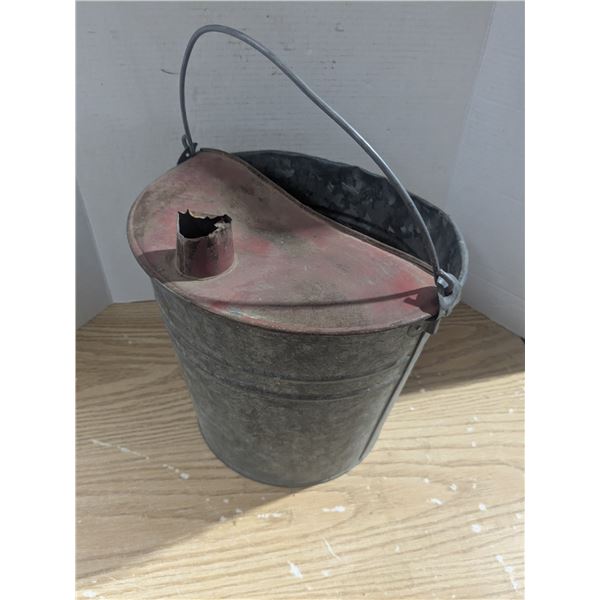 Vintage Galvanized Metal Bucket w/ Spout