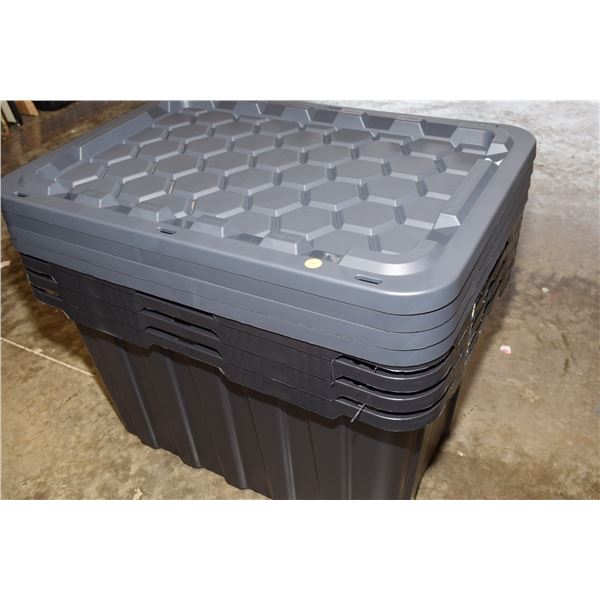 (4) New 102L Stacking Tubs