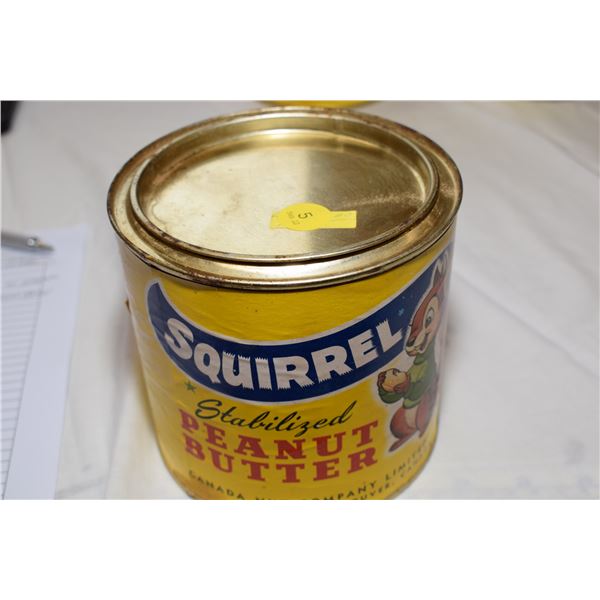 Paper Label Squirrel Peanut Butter Tin