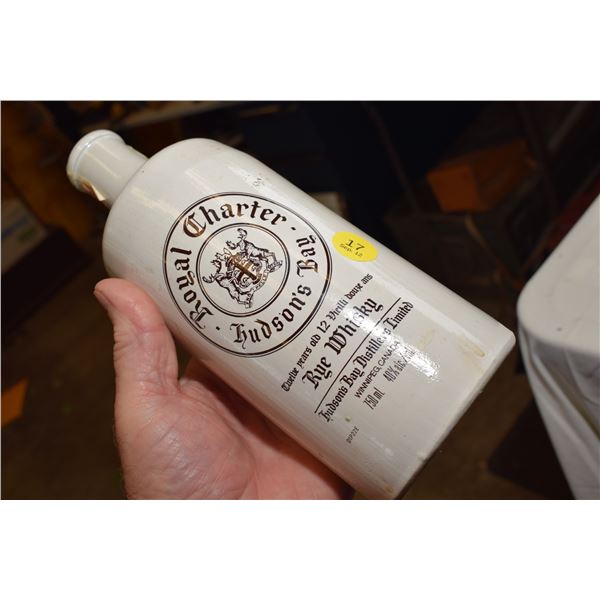HBC Hudson’s Bay Distiller’s Ltd. Pottery Bottle – Winnipeg
