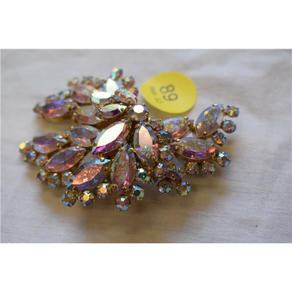 Vintage Aurora Borealis Rhinestone Brooch