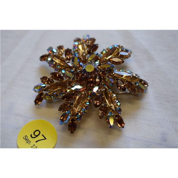 Vintage Sherman Signed Snowflake Star Brooch