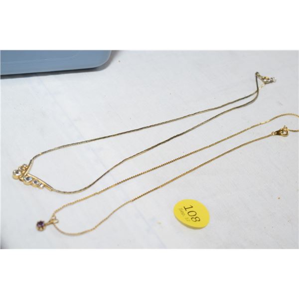 (2) Necklaces – Amythest etc.