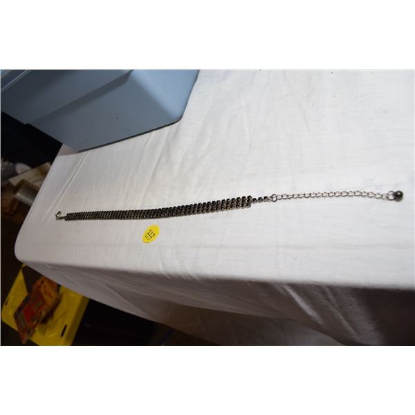 Vintage Triple-Row Black Rhinestone Choker Necklace