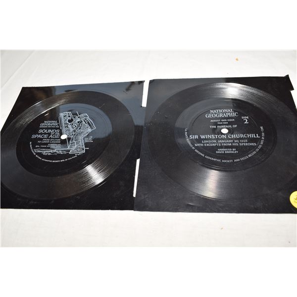 Old Magazine Vinyl Records – Sputnik, Winston Churchill Funeral