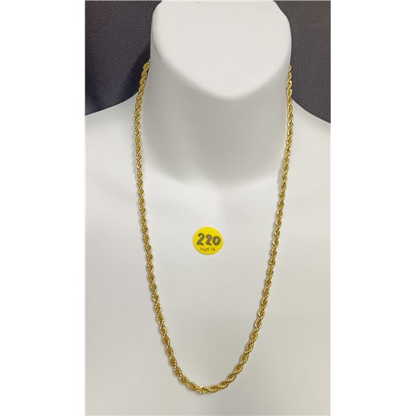 11) NEW 14K Gold Plated 4.0mm Necklace - 23.5  Long