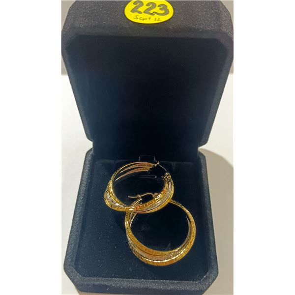14) NEW Platinum & 18K Gold Plated 40.0mm Hoop Earrings