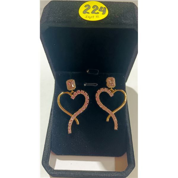 15) NEW 18K Gold Plated 1.0ct Each Dangle Earrings