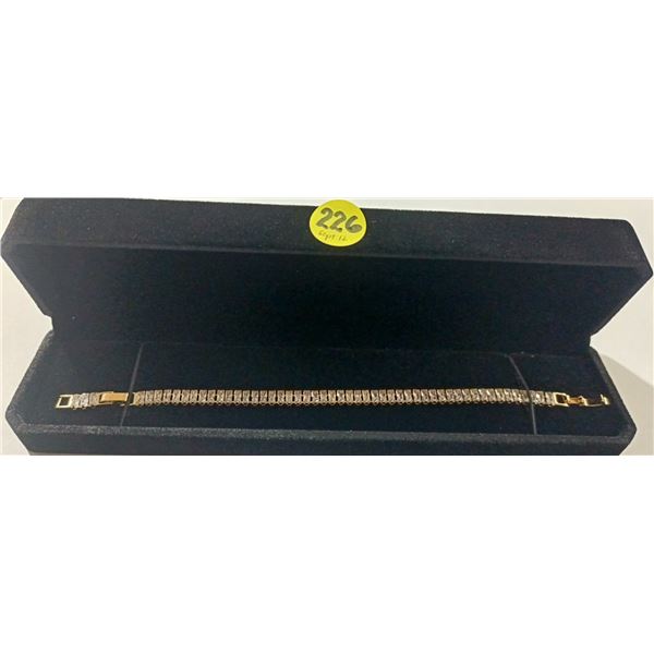 17) NEW 18K Gold Plated 5.0mm Tennis Bracelet - 6.75" - 7.75" Long