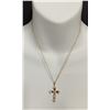 Image 2 : 19) NEW 18K Gold Plated 32.0mm Cross Necklace - 18" Long