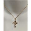 Image 4 : 19) NEW 18K Gold Plated 32.0mm Cross Necklace - 18" Long