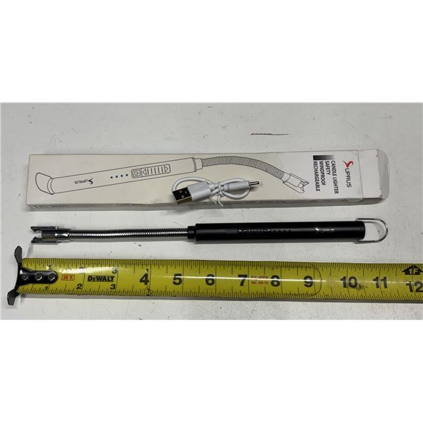 SUPRUS Rechargeable Candle Lighter, which is a flameless electric arc lighter with a flexible neck. 