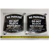 Image 1 : (2) No Parking, Do Not Block Driveway aluminum signs featuring detachable metal stakes. (New)