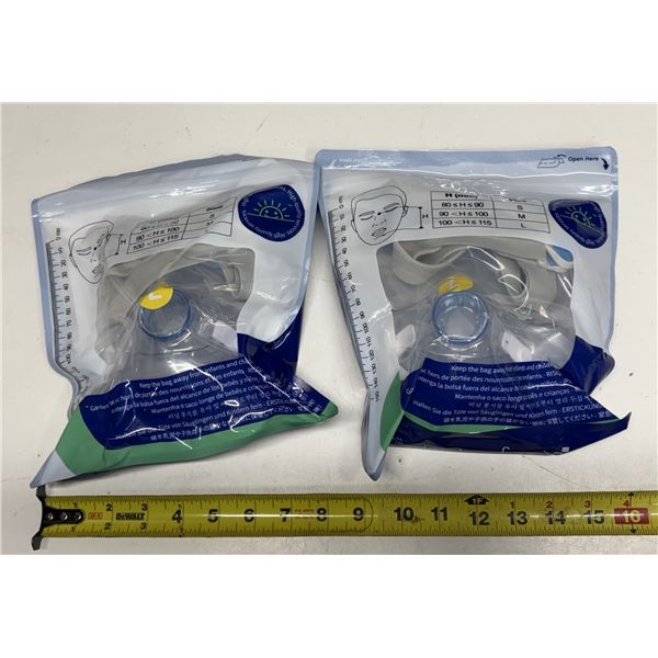 (2) Full Face Mask Replacement Kit - Reusabale Oxygen Mask Supplies. (New)