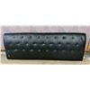 Image 1 : Size Queen and Double Black faux-leather tufted headboard or backrest panel featuring a diamond-stit