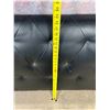 Image 2 : Size Queen and Double Black faux-leather tufted headboard or backrest panel featuring a diamond-stit