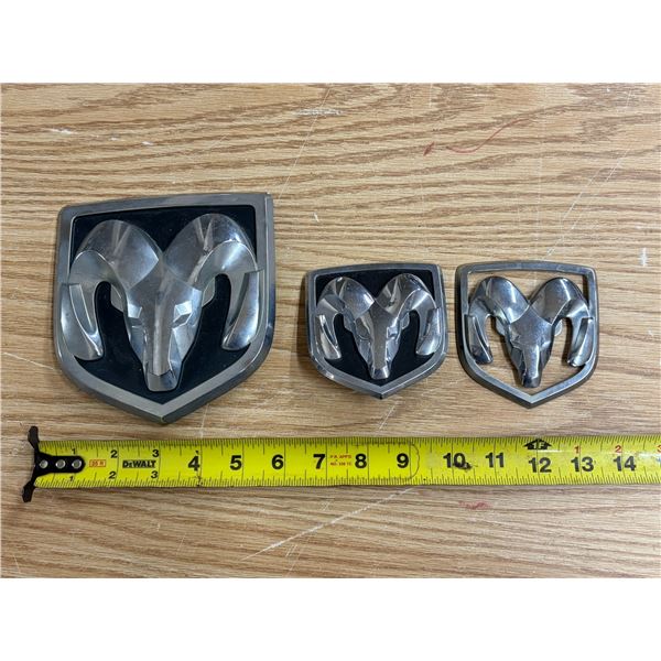 (3) Dodge Ram Head Emblems.