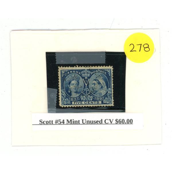 Scott #54 Mint Unused CV $60.00.