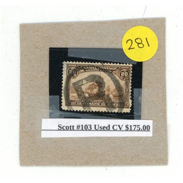 Scott #103 Used CV $175.00.
