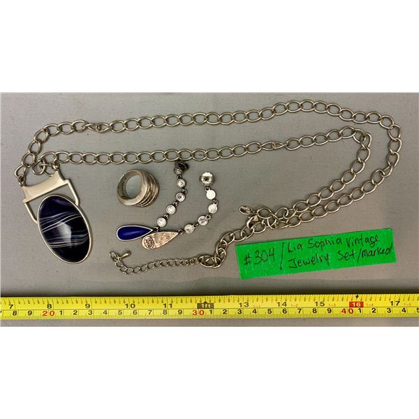 Lia Sophia Jewelry Set w/ Ring (Marked)