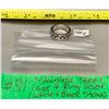 Image 1 : Stainless Steel Size 7 Ring Inset w/ Black & White Stones