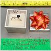 Image 1 : Vintage Sterling Silver “925” Black Pearl w/ Diamonds Ring in Box – Size 