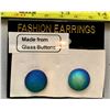 Image 2 : Pair of Handmade Dark Carnival Gass Button Earrings
