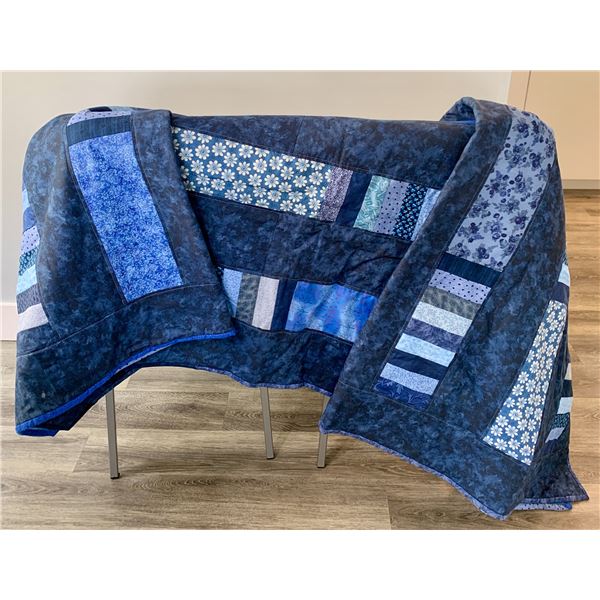 Hand Crafted Quilt, 54” x 88”.  Cotton Top & Flannel/Soft Cotton Inside –