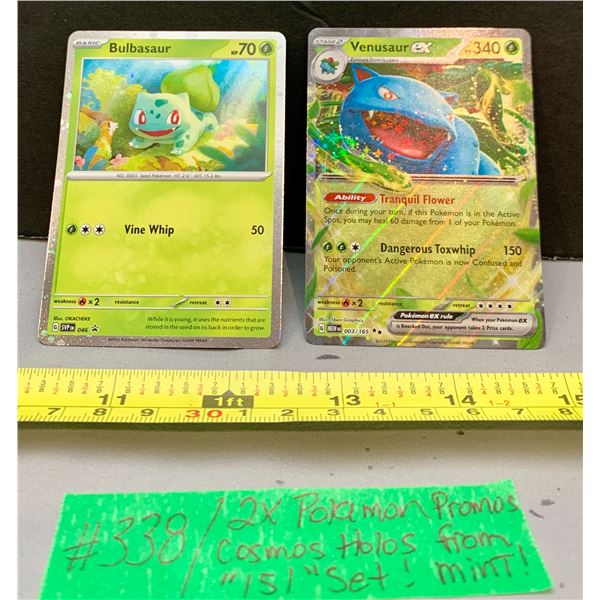 (2) Pokémon Cosmos Holo Promo Cards from “151” Set – Bulbasaur & Venusaur