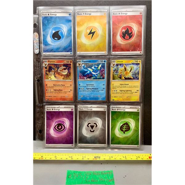 (9) Pokémon Holo Cards – inc.(6) Holo Energies & (3) “151” Cards