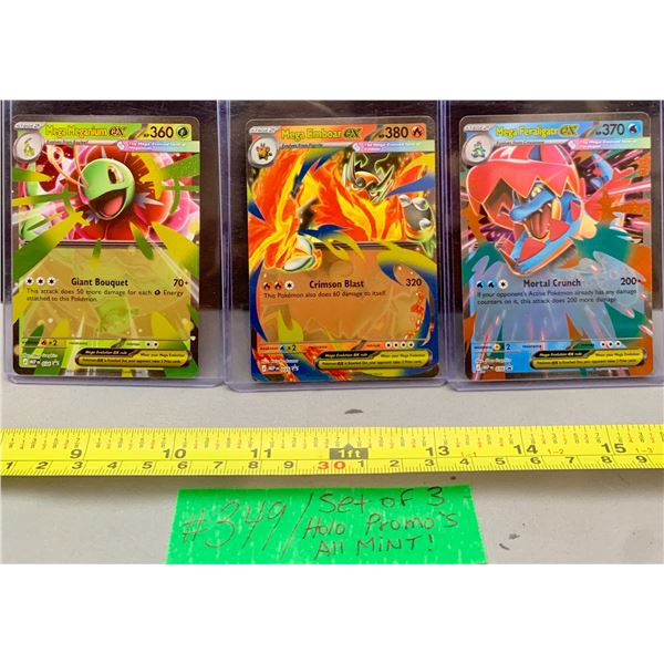 Set of (3) Pokémon Mega Promo Holo Cards – MINT