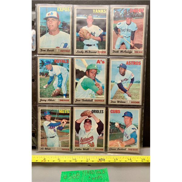 (9) Vintage 1970 MLB Baseball Cards