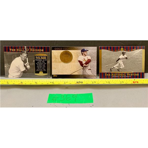 (3) Stan Musial Gold Foil Baseball Cards