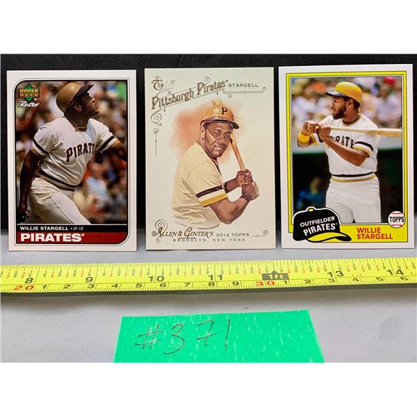 (3) Willie Stargell Baseball Cards