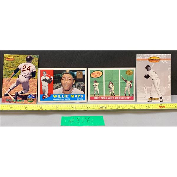 (4) Willie Mays Baseball Cards