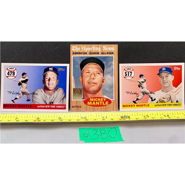(3) Micky Mantle Baseball Cards