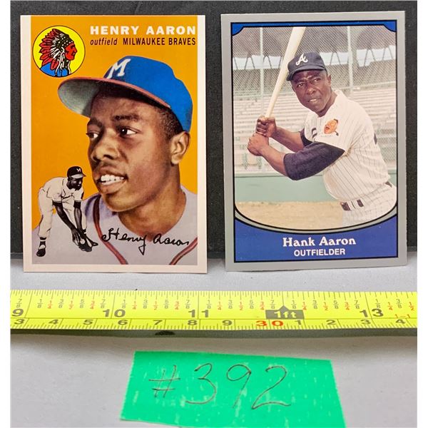 Hank Aaron RC Reprint & Pacific Hank Aaron Baseball Card
